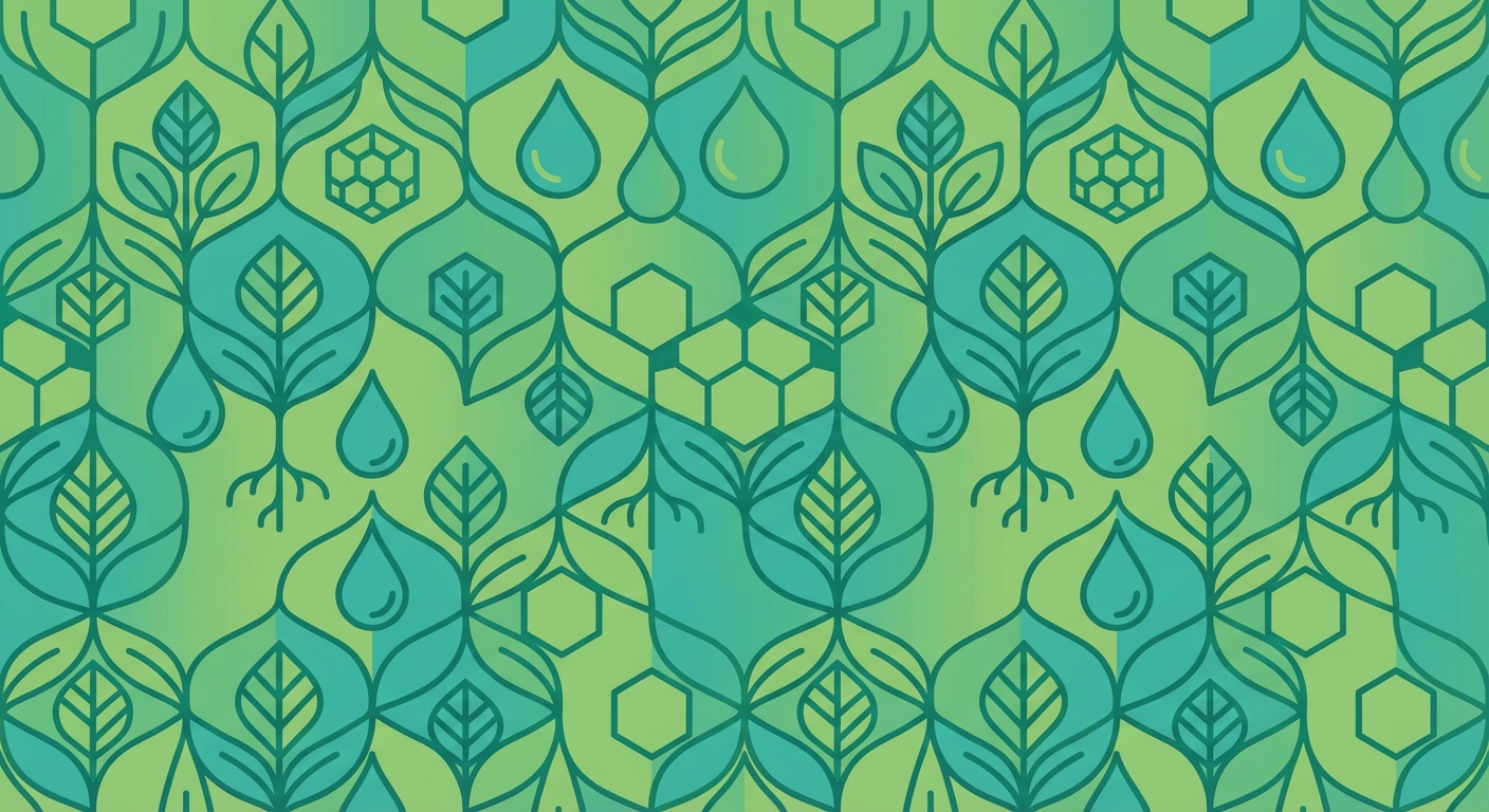 Geometric leaf and hexagon pattern